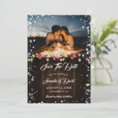 Winter Kerstmis bruiloft foto Save The Date (Staand voorkant)