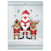 Winter Kerstmis Caroling Santa Reindeer Singing Klembord (Achterkant)