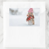 Winter Kerstmis Chipmunk Rechthoekige Sticker (Tas)