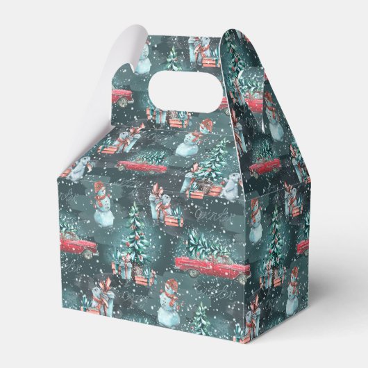 Winter Kerstmis Cozy Bedankdoosjes (Voorkant Zijde)