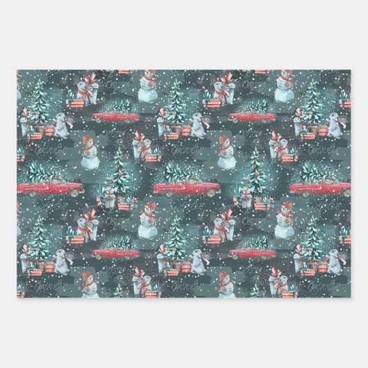 Winter Kerstmis Cozy Inpakpapier Vel (Voorkant)