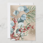Winter Kerstmis Greenery Gold Weddenschap Kaart (Achterkant)
