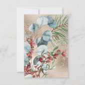 Winter Kerstmis groen gouden bruiloft Save The Date (Achterkant)