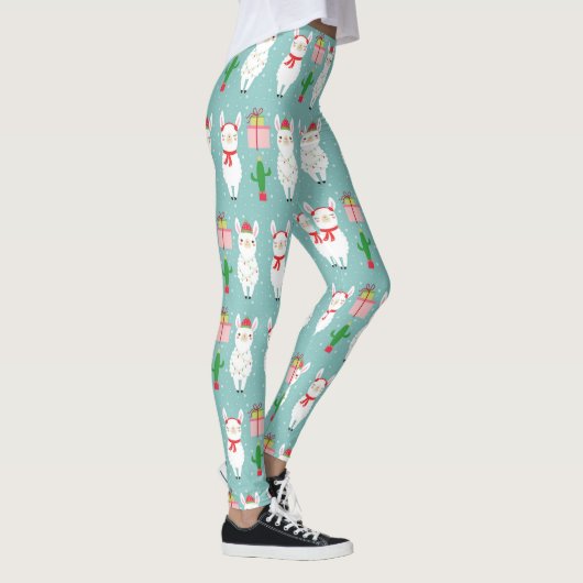 Winter Kerstmis Llamas | FEESTDAGEN Leggings (Rechts)