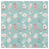 Winter Kerstmis Mittens Pattern, Mint Stof (Swatch)