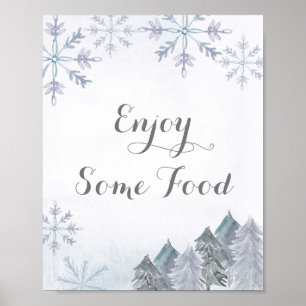 Winter Kerstmis nog wat eten Poster