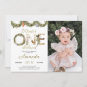 Winter Kerstmis Onederland Birthday Uitnodiging (Voorkant)