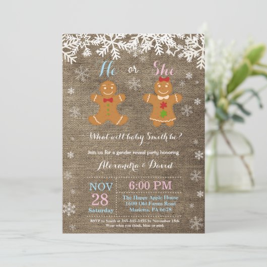 Winter Kerstmis Openbare uitnodiging (Staand voorkant)