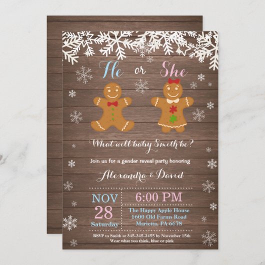 Winter Kerstmis Openbare uitnodiging (Voorkant / Achterkant)