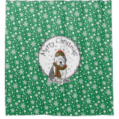 Winter Kerstmis Oud Engels Sheepdog Grey 1 Cute Douchegordijn (Voorkant)