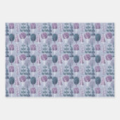 Winter Kerstmis Paarse Bos Inpakpapier Vel (Voorkant 3)