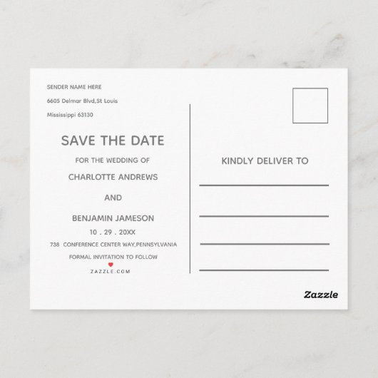 Winter Kerstmis sparen de Datum bruiloft Briefkaart (Achterkant)