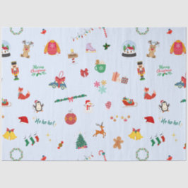 Winter Kerstmis thema ijsblauwe Santa Clause cut Tissuepapier