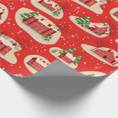 Winter-kerstpatroon Cadeaupapier (Hoek)