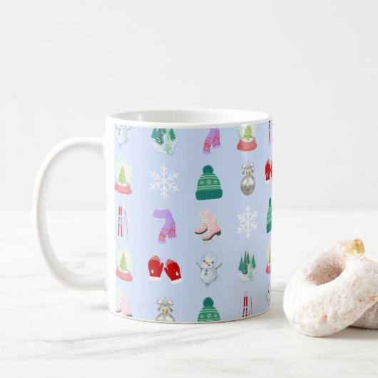 Winter/Kerstpatroon koffiemok (330ml) (Met donut)
