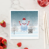 Winter-kerstsnowman-papier Napkin Servet (Insitu)