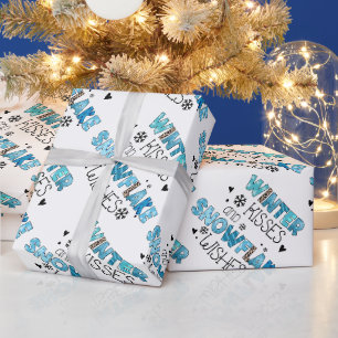 Winter Kisses aanpassen Cadeaupapier