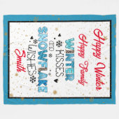 Winter Kisses aanpassen Fleece Deken (Voorkant (Horizontaal))