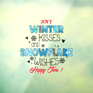 Winter Kisses aanpassen Raamsticker