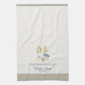 Winter Kitchen Floral Blueberries White Bloom Theedoek (Verticaal)