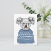 Winter koala briefkaart (Staand voorkant)