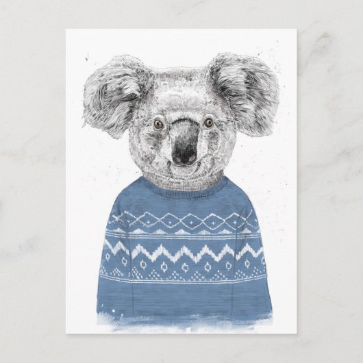 Winter koala briefkaart (Voorkant)