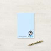 Winter Kokeshi Doll - Blue Mountain Geisha Girl Post-it® Notes (Op bureau)
