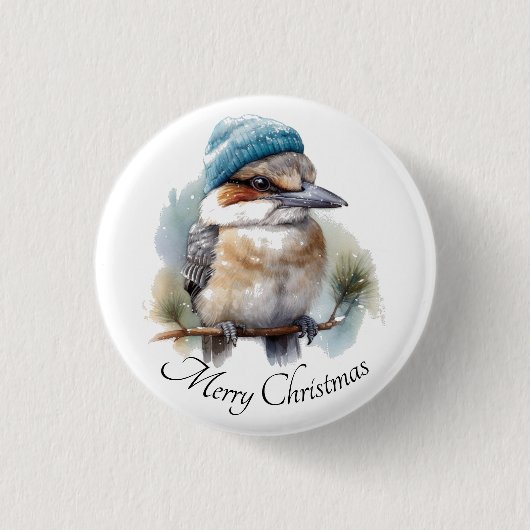 Winter Kookaburra Wensen, op maat Ronde Button 3,2 Cm (Voorkant)