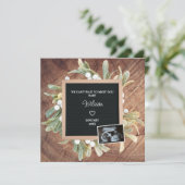 Winter krans brief board sonogram zwangerschap aankondiging (Staand voorkant)