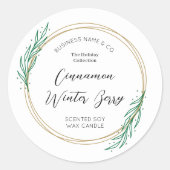 Winter Krans Kerstkaars Product Label Rond (Voorkant)