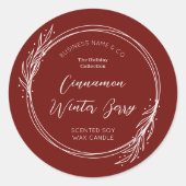 Winter Krans Rood & Wit Kerstproduct Label (Voorkant)