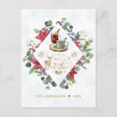 Winter Krans Script Wens je een Prettig Kerstfeest Briefkaart (Voorkant)