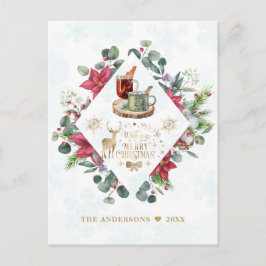 Winter Krans Script Wens je een Prettig Kerstfeest Briefkaart