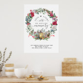 Winter Kransteken In Lieve Herinnering Bord Poster (Keuken)