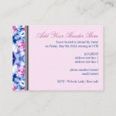 Winter Kristal Blauw+Roze Mini Uitnodigingen (Achterkant)