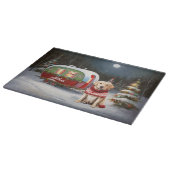 Winter Labrador Caravan Kerstavontuur Snijplank (Hoek)