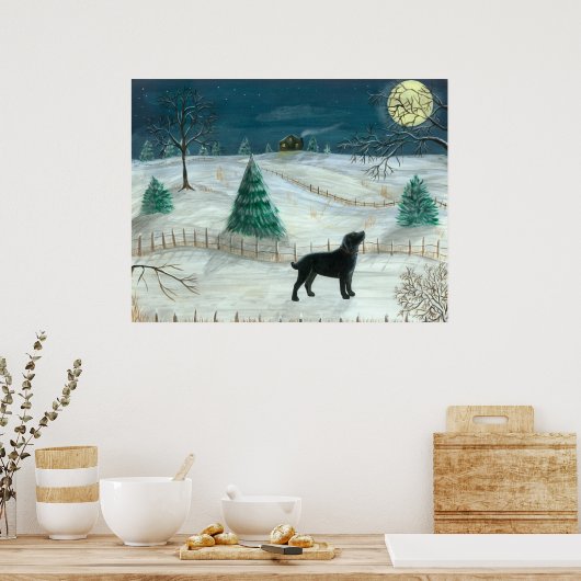 Winter Labrador Poster (Keuken)