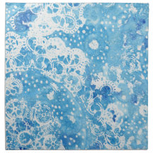 Winter Lace Blauw Katoen Diner Servetten