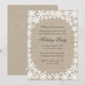 Winter Lace Corporate Holiday Party Uitnodiging (Voorkant / Achterkant)