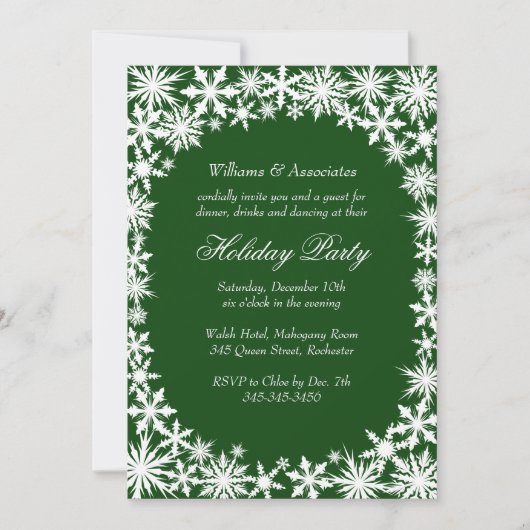 Winter Lace Corporate Holiday Party Uitnodiging (Voorkant)