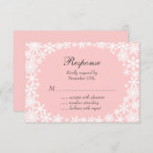 Winter Lace op Blush RSVP (Voorkant / Achterkant)