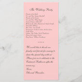 Winter Lace op Blush Wedding Programma (Achterkant)
