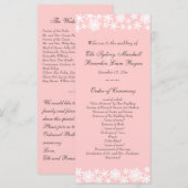 Winter Lace op Blush Wedding Programma (Voorkant / Achterkant)