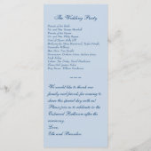 Winter Lace op Icy Blue Wedding Programma (Achterkant)