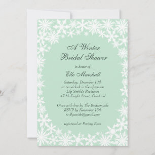 Winter Lace op Mint Bridal Shower Kaart