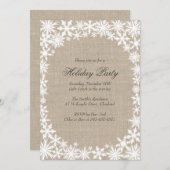 Winter Lace over de uitnodiging van de Burlap Holi (Voorkant / Achterkant)