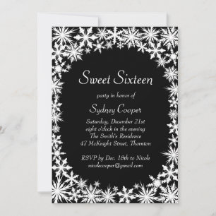 Winter Lace Sweet Sixteen Uitnodiging