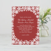 Winter Lace Wedding Invitation Kaart (Staand voorkant)