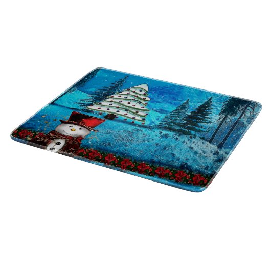 Winter Lake Christmas Folk Art Snijplank (Hoek)
