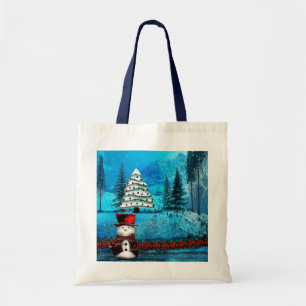 Winter Lake Christmas Folk Gift Bags Tote Bag